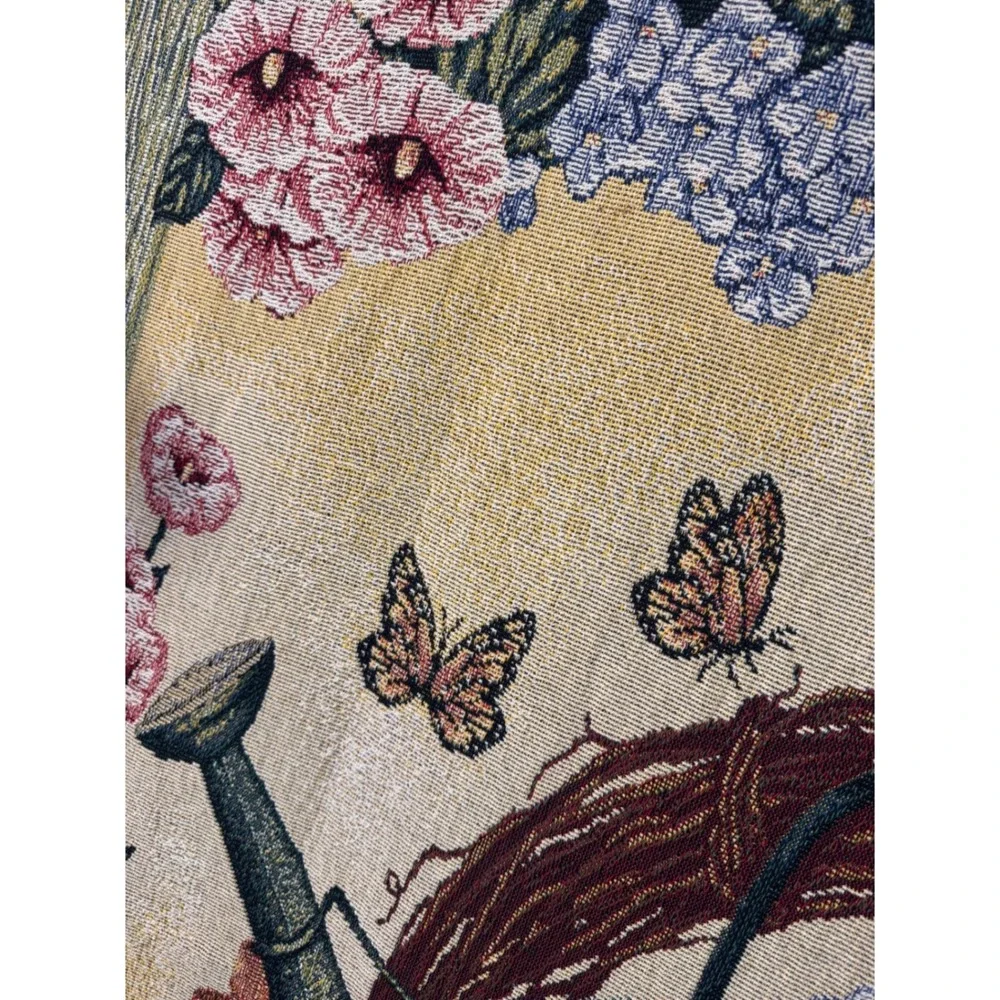 Tapestry Throw Blanket 48x60 Multicolor Garden Floral Birdhouse Gift for Mom